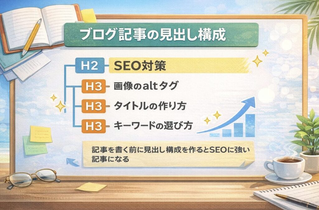 ブログ記事のSEO見出し構成例