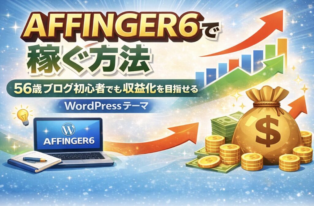 AFFINGER6でブログ収益化を目指す方法を解説した記事のアイキャッチ画像