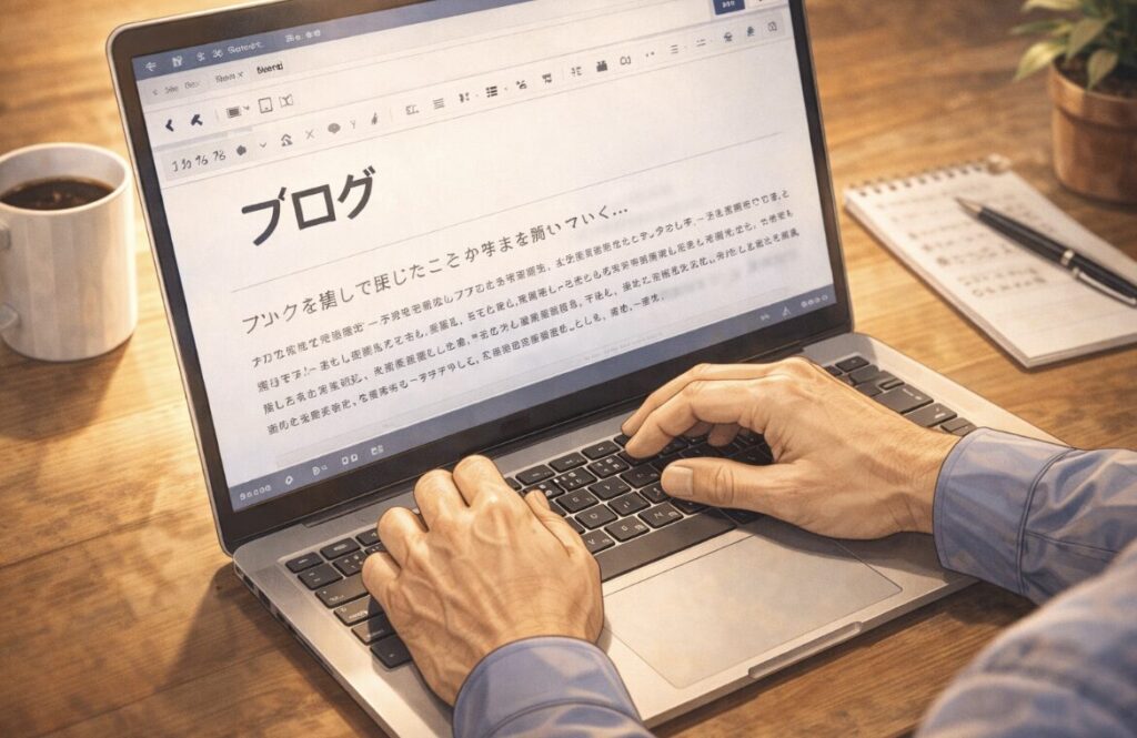 50代からブログ副業に取り組む作業イメージ