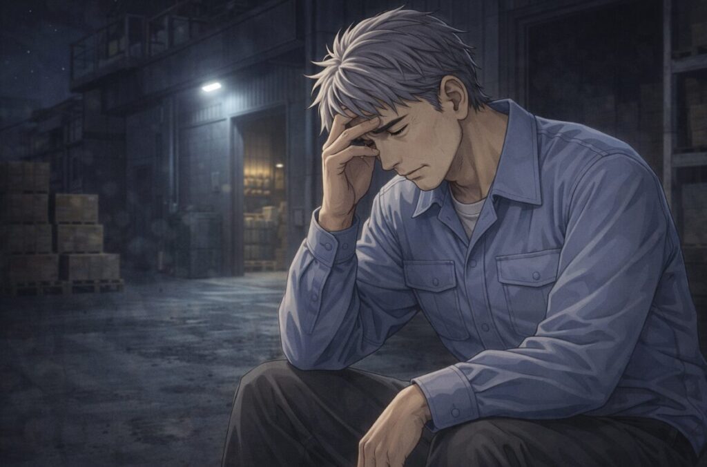 50代の派遣仕事の厳しさに悩む男性のイメージ